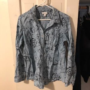 Floral chambray shirt